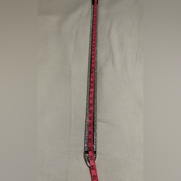 Angel Ranch Women Silver and Black Embellished Belt, M - Picture 9 of 9